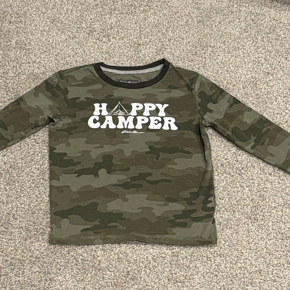 Eddie Bauer Kids Long Sleeve Camo Tee - Olive Green